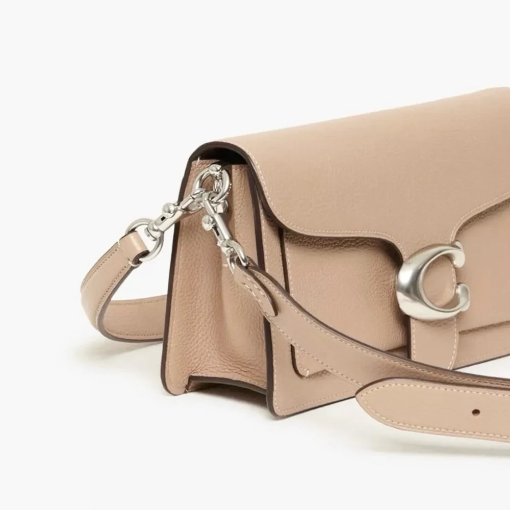 Coach Tabby Leather Taupe Crossbody Shoulder Bag
